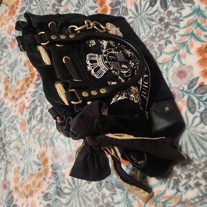 Juicy Couture Retro Chic Embroidery Velvet Dream Purse - All Black 🖤 y2k